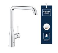 GROHE Essence - Grifo de cocina con ducha extraíble (Monomando giratorio 360°, ahorro de agua con limitador de caudal ajustable, fácil instalación en fregadero), cromo, 30269000