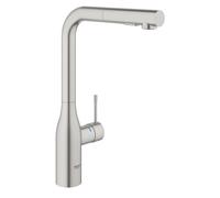 Grohe Essence - Grifo de cocina, caño alto giratorio, teleducha extraíble con dos chorros, color supersteel Ref. 30270DC0