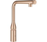 Grifería de fregadero GROHE Essence SmartControl, con rociador laminar extraíble, 31615DL0, Color: cálido atardecer cepillado
