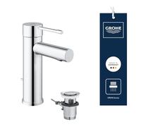 GROHE Grifo de lavabo Essence 32898001 – ahorro de agua, vaciador automático, cromo
