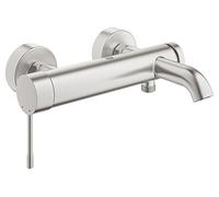 GROHE Essence, Mezclador de bañera (Mezclador con inversor automático baño/ducha, con válvula antirretorno integrada, racores en S), acero inoxidable, SuperSteel, 33624DC1