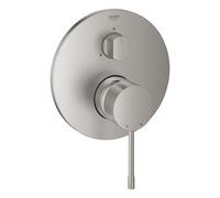 GROHE Essence, mezclador de ducha de 3 salidas (grifo para ducha o bañera, monomando con palanca metálica y acabado duradero, para Rapido SmartBox), acero inoxidable, 24092DC1
