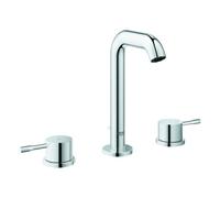 Grohe Essence Mezclador de lavabo de 3 orificios, proyección de 114 mm, con desagüe automático, 20296001, Color: cromado