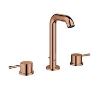 Grohe Essence Mezclador de lavabo de 3 orificios, proyección de 114 mm, con juego de desagüe, 20296DA1, Color: cálido atardecer