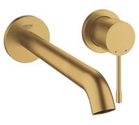 GROHE Essence Mezclador Monomando de Pared 2 Agujeros (sin Cuerpo Empotrado, Aireador 5,7 l/min, Caño 230 mm, Distancia Central 110 mm, Fácil de Instalar), Brushed Gold, 19967GN1