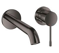 Grohe Essence Monomando de lavabo mural 1/2" Tamaño M, mezclador monomando de montaje en pared, color Hard graphite (Grafito brillo), ref. 19408A01