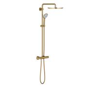 Grohe Euphoria conjunto de ducha a pared con termostato con rociador con efecto lluvia Brushed Cool Sunrise 26075GN0