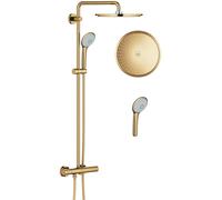 Grohe Euphoria conjunto de ducha a pared con termostato con rociador con efecto lluvia Cool Sunrise 26075GL0