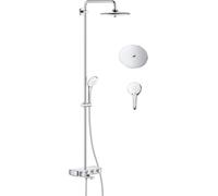Grohe Euphoria conjunto de ducha a pared con termostato con rociador con efecto lluvia StarLight Chrome 26510000
