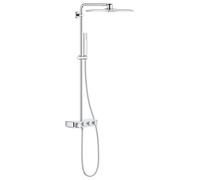 Grohe Euphoria conjunto de ducha a pared con termostato con rociador con efecto lluvia StarLight Chrome 26508000