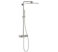 Grohe Euphoria conjunto de ducha a pared con termostato con rociador con efecto lluvia SuperSteel 26508DC0