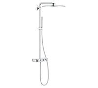 Grohe Euphoria conjunto de ducha a pared con termostato con rociador con efecto lluvia StarLight Chrome 26508000