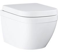 Grohe Euro Ceramic taza de inodoro con asiento de cierre suave suspendido sin reborde con descarga de remolino blanco 39693000
