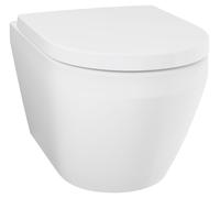 Grohe Euro Ceramic taza de inodoro con asiento de cierre suave suspendido sin reborde con descarga de remolino blanco brillante 102510SH00