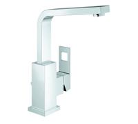 Grohe Eurocube Mezclador monomando de lavabo, tamaño L, juego de desagüe, orientable, proyección 150mm, 2313500E, Color: cromado
