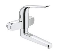 GROHE Euroeco 32772000 - Mezclador monomando para lavabo (monomando de pared, cromado)