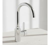 Grohe Eurosmart Cosmopolitan - Grifo monomando para lavabo, DN 15, tamaño L, cromo, palanca metálica, (1/2") (Ref. 23933001)