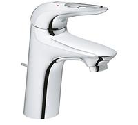 Mezclador monomando de lavabo Grohe Eurostyle, tamaño S, 110 mm de proyección, juego de desagüe, maneta abierta, 33558003, Color: cromado