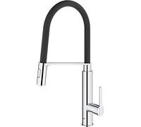 GROHE Feel QuickFix, Grifo de cocina (caño alto extraíble, forma en C y giro de 360°, menor consumo de agua, sistema de instalación rápida), cromo, 31853000