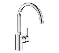 GROHE Feel QuickFix, Grifo de cocina (caño alto, forma en C y giro 360º, menor consumo de agua, sistema de instalación rápida), cromo, 32670002