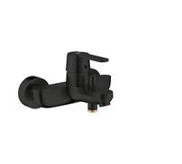 GROHE Get - Grifo monomando de baño/ducha con inversor automático (instalación vista, palanca metálica, cartucho cerámico 46mm, antirretorno), negro mate, 328872430