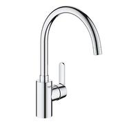 GROHE Get QuickFix, Grifo de cocina (caño alto forma en C, menor consumo de agua, sistema de instalación rápida), cromo, 31494001