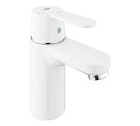 Grohe Get QuickFix- Grifo de lavabo monomando S (vaciador push-open, menor consumo de agua, instalación rápida, altura 140 mm), blanco, 23586LS0