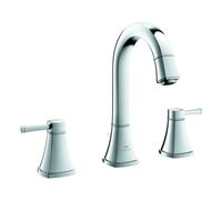 Grohe Grandera Mezclador de lavabo de 3 agujeros, altura 264mm, proyección 157mm, juego de juego de desagüe, 20619000, Color: cromado