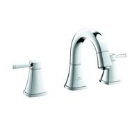 Grohe Grandera Mezclador de lavabo de 3 orificios, altura 184 mm, proyección 156 mm, juego de juego de desagüe, 20624000, Color: cromado