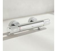 Mezclador termostático de ducha Grohe Grohtherm 1000 Performance, rosetas metálicas, con conexiones en S, 34827000, Color: cromado