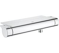 GROHE Grohtherm 2000, Grifo de ducha con ahorro de agua (Termostato para temperatura constante, mezclador de ducha, protección antiquemaduras a 38°C, con estante extraíble), cromo, 34469001