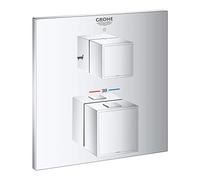 Mezclador termostático Grohtherm Cube de Grohe para Rapido SmartBox, con desviador de 2 vías integrado, 2 consumidores, 24155000, Color: cromado