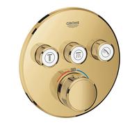 Termostato Grohe Grohtherm SmartControl con tres válvulas de cierre, rosetón de pared redondo, 29121GL0, Color: fresco amanecer