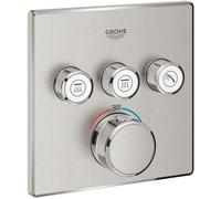 El termostato Grohe Grohtherm SmartControl con tres vÃ¡lvulas de cierre, Color: sÃºper acero - 29126DC0