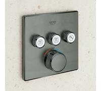 Grohe Grohtherm SmartControl Termostato empotrado con 3 llaves Anthracite, 29126