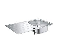 GROHE K200 | 1 cubeta | Fregadero de cocina - montaje sobre encimera | incluye: desagüe automático, sifón, cestillo y set de montaje | acero inoxidable | 31552SD1