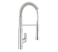 Mezclador monomando de fregadero Grohe K7, proyección 234mm, giratorio, ducha profesional, doble chorro, altura 539mm, 31379000, Color: cromado