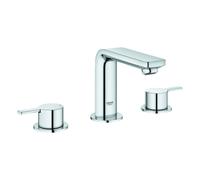 Grohe Lineare mezclador de lavabo de 3 agujeros, con juego de desagüe, proyección 127mm, 20304001