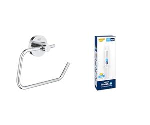 Grohe Lote Start QuickFix - Portarrollos en Cromo con Adhesivo QuickGlue A1 (Pegamento sin taladrar para 1 Punto de Montaje), Ref. 4120000