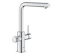 GROHE Minta, Grifo de cocina (caño alto extraíble, forma en L, compatible con kits filtración Blue (por separado), menor consumo de agua), cromo, 30601000
