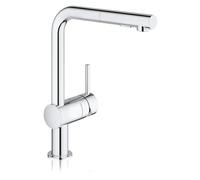Grohe Minta Monomando de fregadero 1/2″, Caño en L, Teleducha extraíble con 2 chorros, Cromo, 30274000