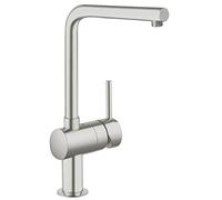 Mezclador monomando de fregadero GROHE Minta, caño en L, 31375DC0, Color: súper acero