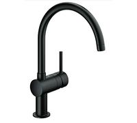 GROHE Minta Quickfix - Grifo de fregadero, caño en C, negro, ref. 32917KS0