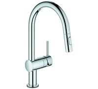 GROHE Minta Touch monomando electrónico de fregadero, caño en C, con doble rociador extraíble, 31358002, Color: cromado