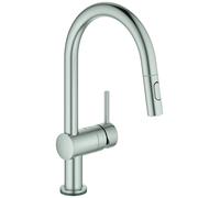 GROHE Minta Touch Quickfix - Grifo de fregadero electrónico, caño en C, acero, ref. 31358DC2