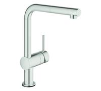 GROHE Minta Touch monomando electrónico de fregadero, caño en L, con caño extraíble para mousseur, 31360DC1, Color: súper acero