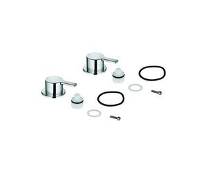 GROHE Par De Mangos 48357 Marcado Azul/Rojo Para Lineal Cromo