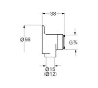 GROHE Placa De Pared 12018 Exterior 3/4"x15mm Cierre De Aire 2 Piezas Cromo