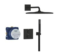 Grohe Precision conjunto bañera/ducha empotrado con termostato con rociador con efecto lluvia negro 348812430