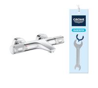 GROHE Precision Feel: Termostato bañera y ducha, ahorro agua (superficie de cuerpo frío , tope a 38°C, mandos antideslizantes, incluye herramienta 3 en 1), cromo, 34788000